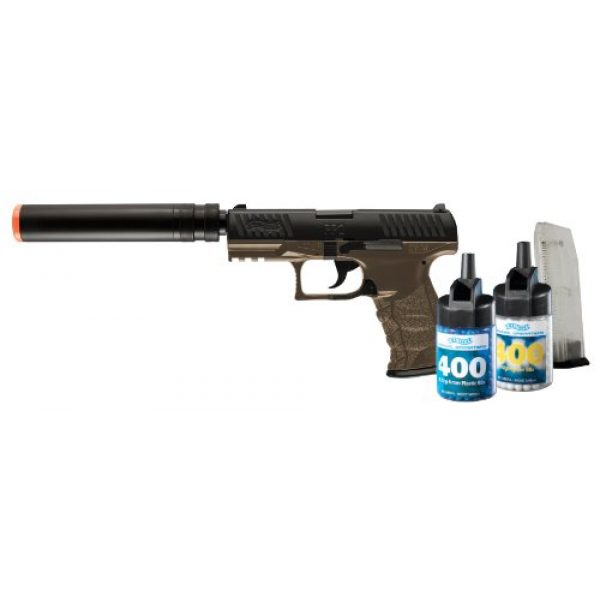 Elite Force Airsoft Pistol 1 Walther PPQ 6mm BB Pistol Airsoft Gun, Combat Kit (Gun, 800 BBs and 2 Mags)
