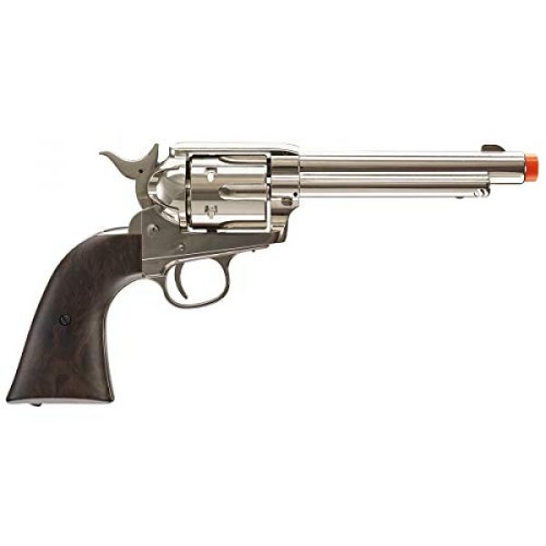 Wearable4U Airsoft Pistol 4 Wearable4U Legends Smoke Wagon Revolver Nickel Airsoft Pistol with 6pack Shells and 5x12 Gram CO2 Tanks Pack of 1000 6mm 0.20g BBS Bundle