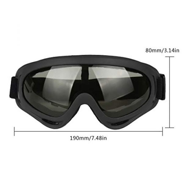 Andux 2 Andux Land Airsoft Goggles Anti-Fog Anti-Glare Lenses, Tactical Eyewear Anti-Slip UV Protection for Paintball, Motorcycle, Skiing, Snowboard, Riding, Cycling, Outdoor GL-04