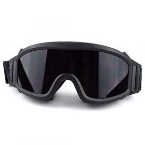 Fouos  1 Fouos Military Airsoft Goggles, Tactical Safety Glasses, 3 Interchangeable Lenses, Anti-Fog