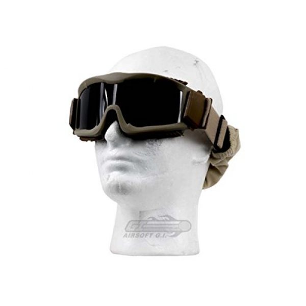 Lancer Tactical  1 Lancer Tactical CA-223T Vented Safety Airsoft Goggles w/ Interchangeable Multi Lens Kit (Desert Tan), Includes Smoked, Clear, & Yellow Lens
