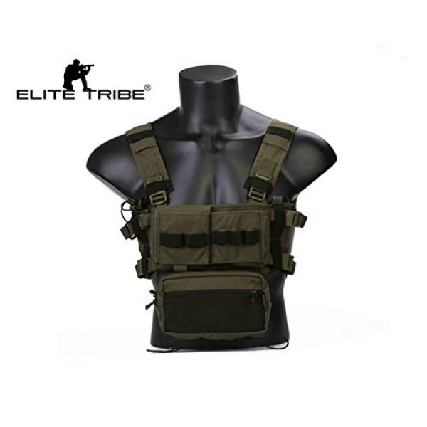 Elite Tribe Airsoft Tactical Vest 2 Elite Tribe MK3 Modular Lightweight Chest Rig Micro Fight Chissis 5.56 Mag Pouch