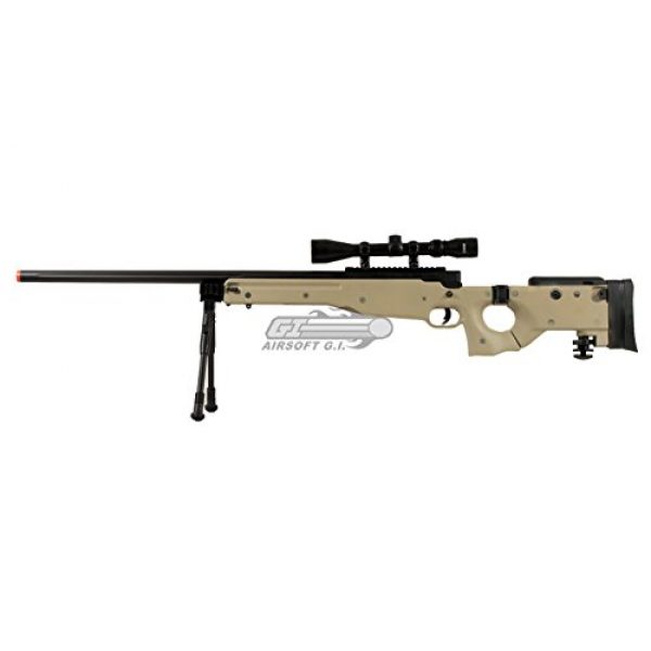 Well Airsoft Rifle 2 Well Full Metal MB08 Bolt Action Sniper Rifle (Tan/Scope Package)