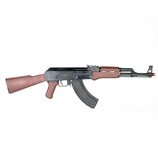 BBTac Airsoft Rifle 4 BBTac Airsoft Spring Rifle A&K Airsoft Gun Full Size Great for Starter Shoot 6mm BBS with Safe Mode, Wood Color
