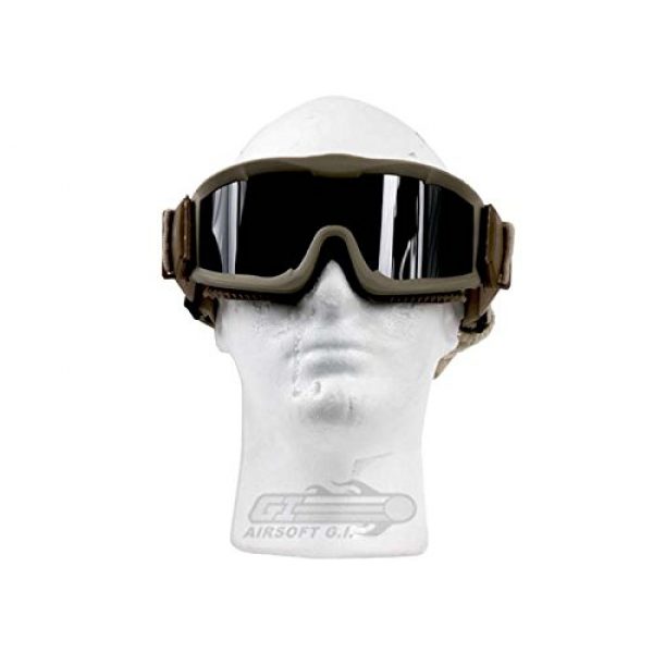 Lancer Tactical  2 Lancer Tactical CA-223T Vented Safety Airsoft Goggles w/ Interchangeable Multi Lens Kit (Desert Tan), Includes Smoked, Clear, & Yellow Lens