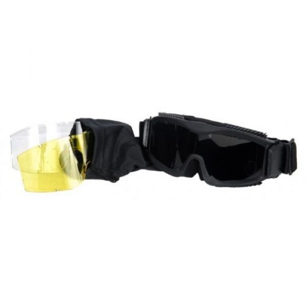 AKT 3 Outdoor Tactical Vented Safety Airsoft Goggles CS Paintball Glasses Interchangeable 3 Lens Kit(Black)