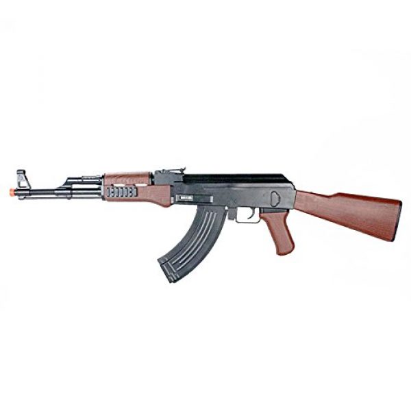 BBTac Airsoft Rifle 2 BBTac Airsoft Spring Rifle A&K Airsoft Gun Full Size Great for Starter Shoot 6mm BBS with Safe Mode, Wood Color