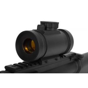 DE 1 DE Airsoft Plastic Illuminated Red Dot Scope w/Rail Mount