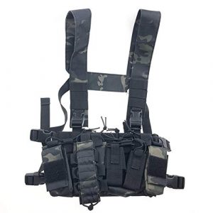 Redland Art Airsoft Tactical Vest 1 Redland Art Multicam Tactical Molle Vest Ammo Chest Rig Removable Hunting Airsoft Paintball Gear Vest with AK 47/74 Magazine Pouch Airsoft Tactical Vest (Color : BCP)