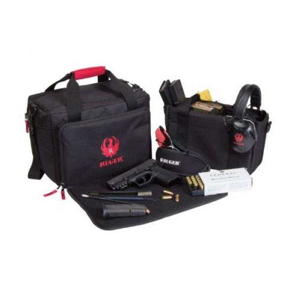 Allen Company Pistol Case 3 Allen Ruger Shooting Range Bag with Pistol Rug, MOLLE Loops & Ammo Carrier