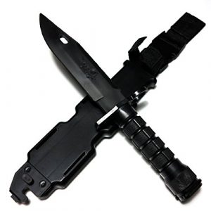 Airsoft Storm  1 AEG Airsoft Wargame Tactical Gear M9 Style Rubber Plastic Blade Bayonet with Sheath Black Dummy Model Kit