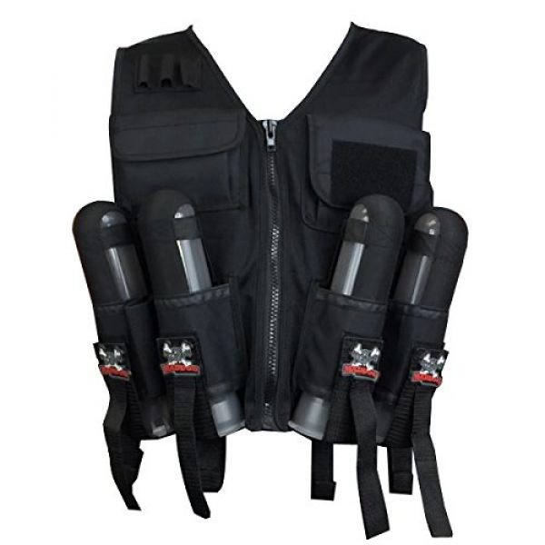 Maddog Airsoft Tactical Vest 3 Maddog Lightweight Tactical Paintball Sport Vest | Holds 4 Pods & Tank Up to 90ci