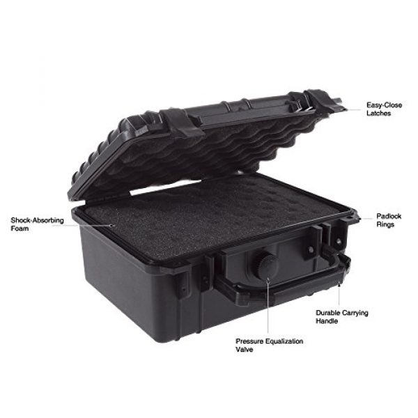 Stalwart Airsoft Gun Case 3 Gun and Camera Case - Waterproof Carrying Case with Foam for Pistols, Handguns, Knives, Electronics, Camera Gear, and Lens by Stalwart