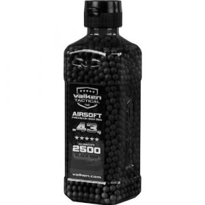 VTAC Airsoft BB 1 Valken Airsoft BBs - 0.43g Bottle, 2500 Count, Black