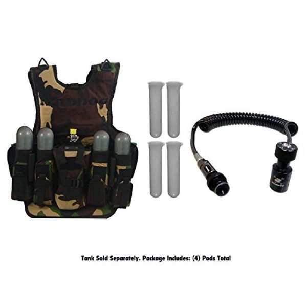 Maddog Airsoft Tactical Vest 1 MAddog Tactical Camo Vest w/Pods & Standard Remote Coil Paintball Package