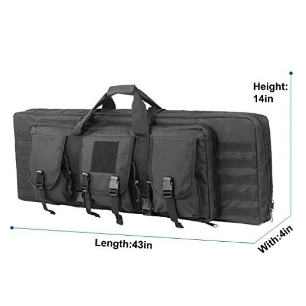 Fox Tactical Airsoft Gun Case 7 Fox Tactical 38 42 Inch Double Long Rifle Gun Case Bag Outdoor Tactical Carbine Cases Water Dust Resistant Fireproof for Hunting Shooting (Black, 42in)
