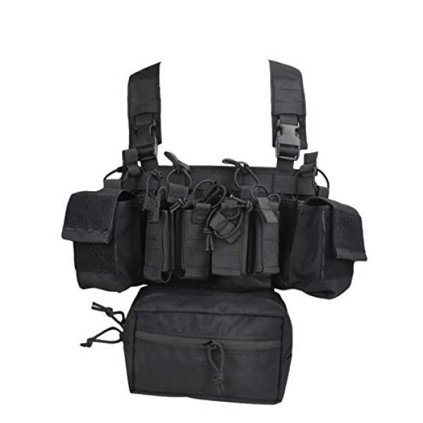 Jadedragon Airsoft Tactical Vest 1 Jadedragon Tactical Chest Vest with Drop Pouch Sub Abdominal Carrying Kit Bag and Multi-Pockets for Airsoft Shooting Wargame Paintball