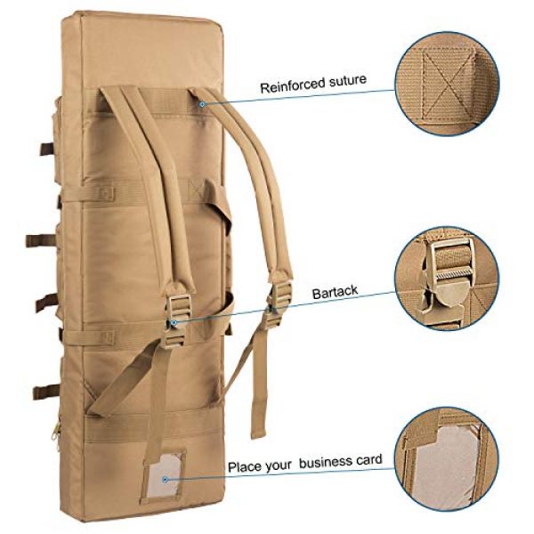 Fox Tactical Airsoft Gun Case 3 Fox Tactical 38 42 Inch Double Long Rifle Gun Case Bag Outdoor Tactical Carbine Cases Water Dust Resistant Fireproof for Hunting Shooting (Tan, 42in)