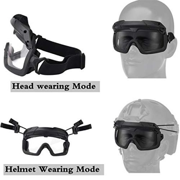 Jadedragon 3 Airsoft Goggles Tactical Safety Goggles Impact Resistance Hunting Eyewear with Dual Mode Wearing methodfor Paintball Riding Shooting Hunting