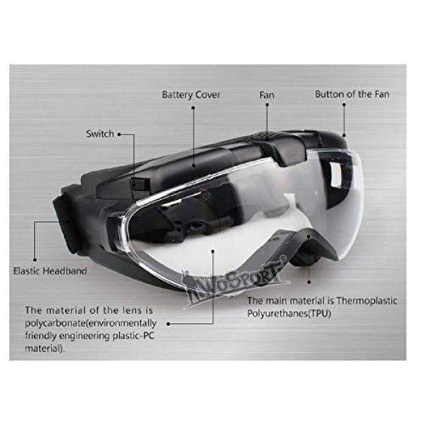Tactical Area  2 Tactical Airsoft Paintball Anti-Fog Goggles for Helmet Riding Cycling Resistance UV Protection Glasses PC Lens Glasses for Outdoor Hunting