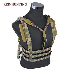 Shefure Airsoft Tactical Vest 2 Shefure Military Tactical Vest Airsoft Molle System Low Profile Chest Rig Removable Gun Sling Hunting Airsoft Paintball Gear