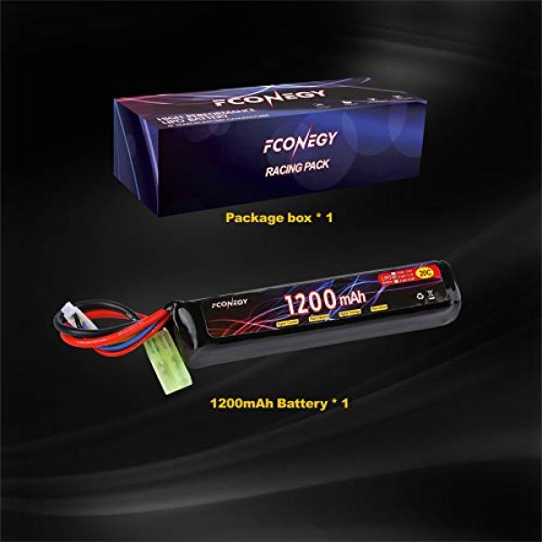FCONEGY  7 FCONEGY 2S/3S 7.4V/11.1V 1200mAh 20C Lipo Battery Pack with Small Tamiya Plug for Airsoft Gun/Rifle