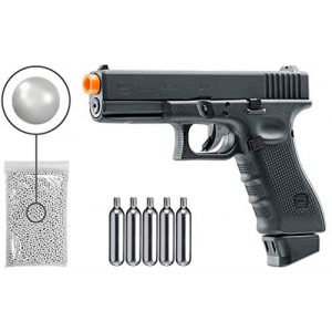 Umarex Airsoft Pistol 1 Umarex Glock G17 Gen4 C02 Blowback - BLK Airsoft Pistol with Included 5x12 Gram CO2 Tanks and Wearable4U Pack of 1000 6mm 0.20g BBS Bundle
