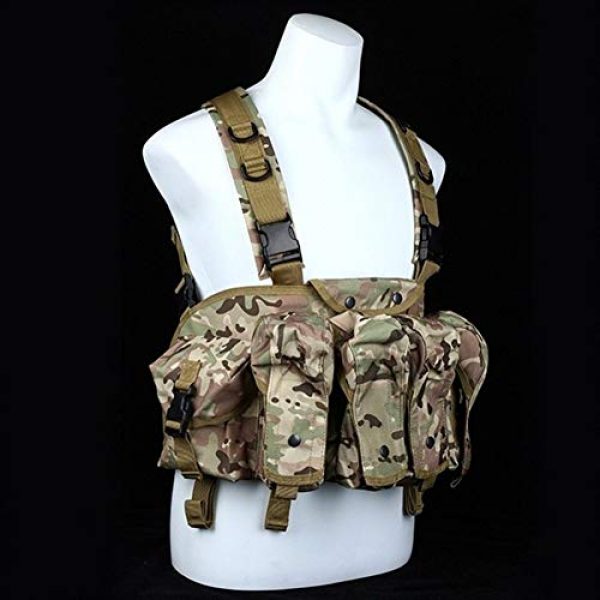Vioaplem Airsoft Tactical Vest 1 Vioaplem CQC AK Chest Rig Molle Tactical Vest Military Army Equipment AK 47 Magazine Pouch Outdoor Airsoft Paintball Hunting Vest (Color : MC)