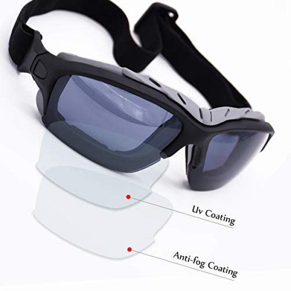 Binboll 3 Binboll Adjustable UV Protective Outdoor Glasses Motorcycle Goggles Dust-Proof Protective Combat Goggles Military Sunglasses Ski Goggles to Prevent Particulates and Fog in Colorful