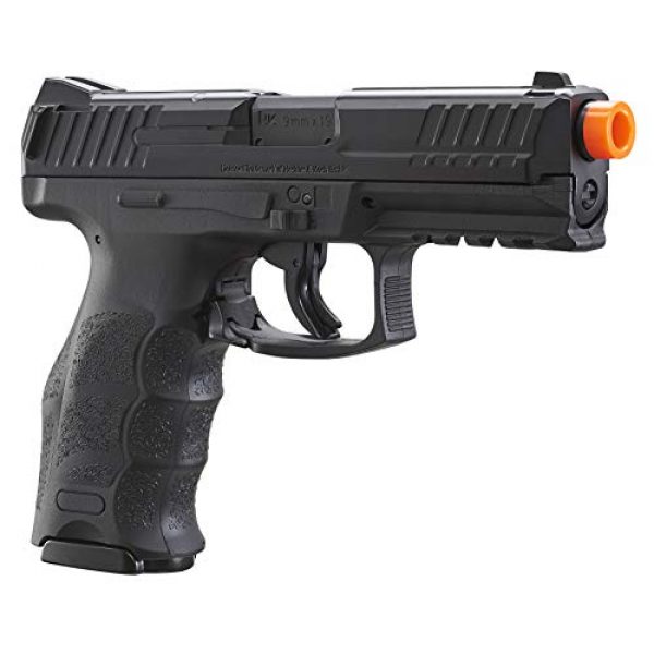 Umarex Airsoft Pistol 5 Umarex H&K VP9 Co2 - BLK Airsoft Pistol with Included 5x12 Gram CO2 Tanks and Wearable4U Pack of 1000 6mm 0.20g BBS Bundle
