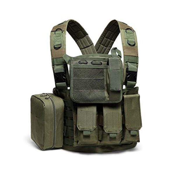 Saigain Airsoft Tactical Vest 1 Saigain Mens Molle Chest Rig Law Enforcement Work Vest Combat Condor Security Training Tool Pouch for Outdoor Paintball CS Game Airsoft Climbing Hiking