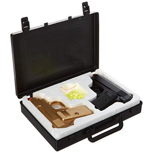 BBTac Airsoft Pistol 2 BBTac Airsoft Spy Handgun - Twin Pack Pocket Pistol Gun with Storage Case (Gold & Black)