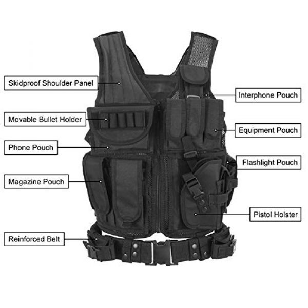 YoMont Airsoft Tactical Vest 4 YoMont Tactical Vest Outdoor Molle Vest Military for Man Women Youth Trainning Tactical Airsoft Combat Vest 600D Encryption Polyester-Military Vest-Adjustable Lightweight