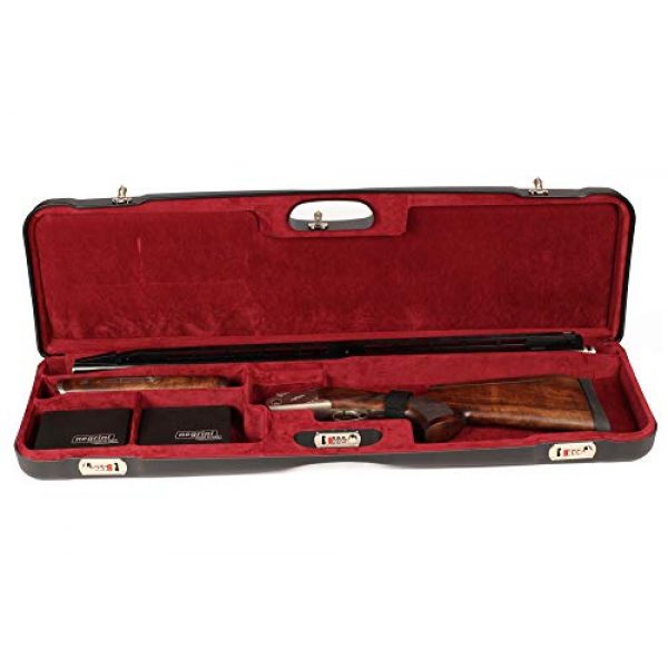 Negrini Cases Rifle Case 4 Negrini Cases 1657LR/5163 Luxury Shotgun Case for High Rib/1 Gun/1 Barrel up to 36-Inch/ABS/Barrel Vertical with Forend Off, Blue/Blue