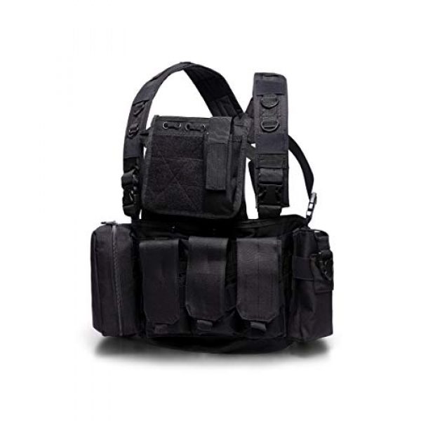 MINGWANG Airsoft Tactical Vest 2 MINGWANG Tactical Vest Outdoor Training Chest Rigs,Airsoft Vest Gear Adjustable Combat Vest