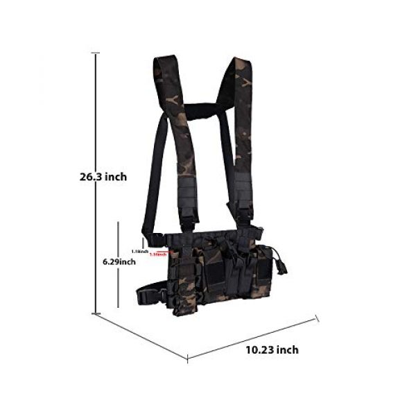 Trdio Airsoft Tactical Vest 2 Trido Chest Rig Tactical Airsoft,Molle Multicum Paintball Rigs Police Pistol Harness Holster Holder Bag Vest for Men Hunting Training