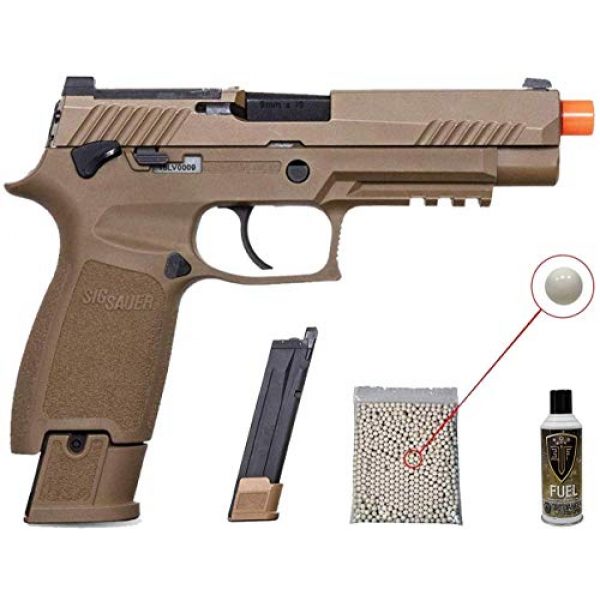 PF Airsoft Pistol 1 Sig Sauer Pro Force M17 Airsoft Green Gas Pistol with Pack of 1000 6mm .20g BBS Bundle