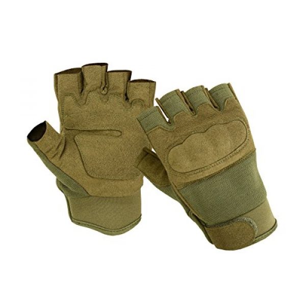 ONETAC OUTDOOR  1 ONETAC OUTDOOR Olive Green 1/2 Finger Fingerless Military Airsoft Tactical Hard Knuckle Shooting Gloves