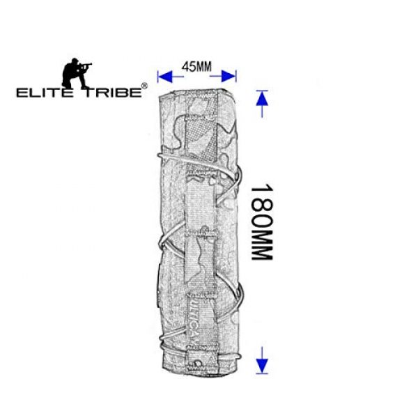 Elite Tribe  4 Elite Tribe Airsoft Tactical Rifle Suppressor Cover 18cm Quick Release Multicam