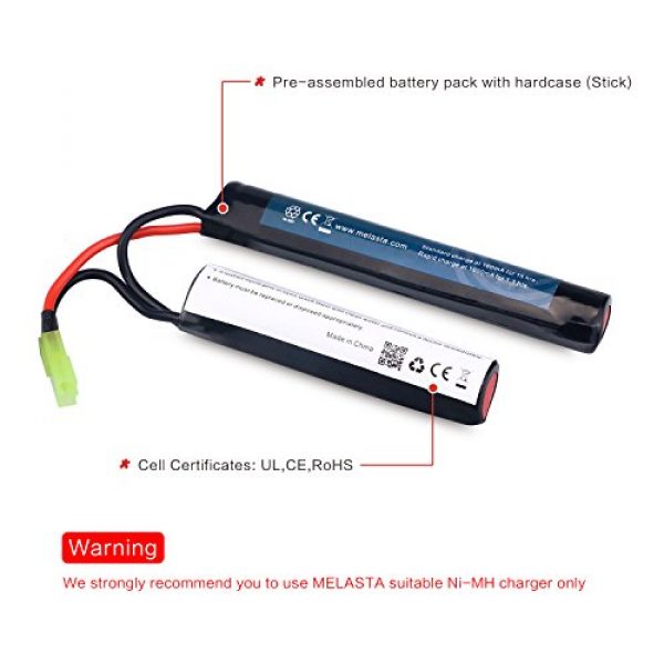 melasta 4 Melasta 2Pack 2/3A 8.4v 1600mAh Butterfly Nunchuck NIMH Battery Pack with Mini Tamiya Connector for Airsoft Guns