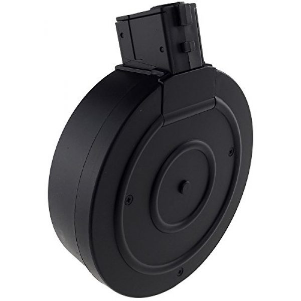 SportPro Airsoft Gun Magazine 4 SportPro 370 Round Polymer Drum Magazine for AEG Vz61 Airsoft Black