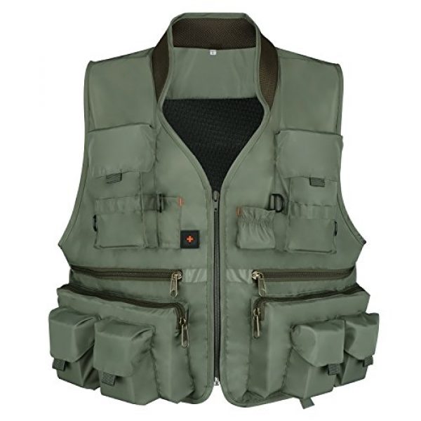 Anglerbasics Airsoft Tactical Vest 1 Anglerbasics Army Green Multifunction Airsoft Tactical Vest Quick Dry Multi Pockets Mesh Breathable Active Military wear Jacket- Fits for All Outdoor Sports
