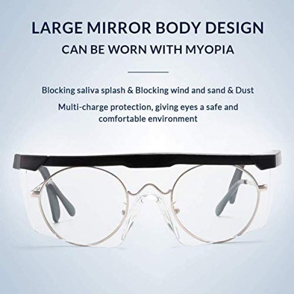 heibond  5 heibond Safety Goggle 3PCS Premium Anti Fog Glasses Dust-Proof Wind-Proof Protection Eye wear Goggles Safety Glasses with Clear Scratch Resistant High Blunt（Gift Wet Wipes