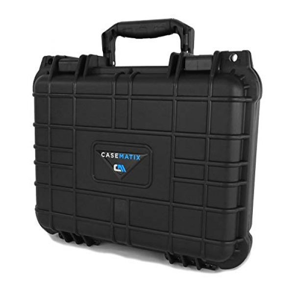 CASEMATIX Pistol Case 2 CASEMATIX 13" Two Gun Hard Case for 2 Handguns - Waterproof & Shockproof 2 Pistol Hard Case, Double Handgun Case with Accessory Storage for Multiple Magazines, Ammo Box and Other Accessories