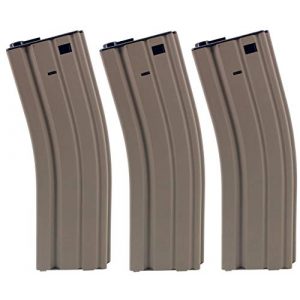 SportPro Airsoft Gun Magazine 1 SportPro Jing Gong 450 Round Metal High Capacity Magazine for AEG M4 M16 3 Pack Airsoft Tan