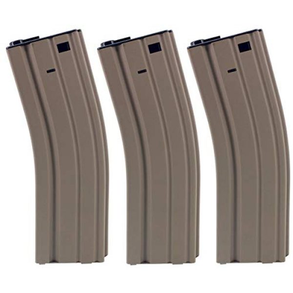 SportPro Airsoft Gun Magazine 1 SportPro Jing Gong 450 Round Metal High Capacity Magazine for AEG M4 M16 3 Pack Airsoft Tan