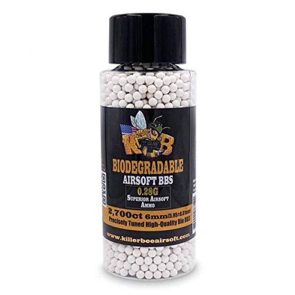Killer Bee Airsoft Airsoft BB 1 Biodegradable Airsoft BBS 0.28g 6mm BBS 2,700 Ct Bottle. Perfect 6mm Bio BBS for Airsoft. Superior 6mm bio BBS for Airsoft Guns.
