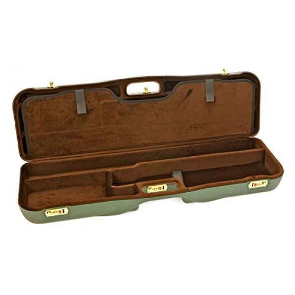 Negrini Cases Airsoft Gun Case 2 Negrini Cases 1646LR-3C/4733 Shotgun Case for O/U ABS/1 Gun/3 Barrels to 34 5/8-Inch/Med-Rib, Green/Brown