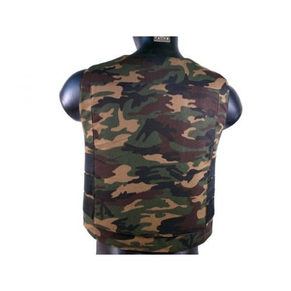 BBTac Airsoft Tactical Vest 4 BBTac Airsoft Protection Vest, Padded Cushion (Woodland Camo)