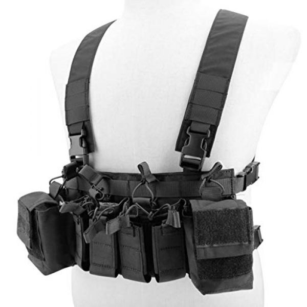Jadedragon Airsoft Tactical Vest 2 Jadedragon Tactical Chest Vest with Drop Pouch Sub Abdominal Carrying Kit Bag and Multi-Pockets for Airsoft Shooting Wargame Paintball